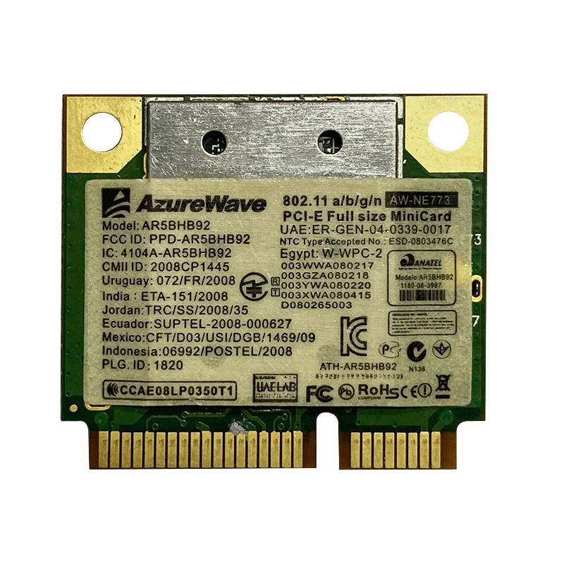 Atheros AR9280 AR5BHB92 Dual-Band 2.4GHz and 5GHz 802.11a/b/g/n 300Mbp Wireless wifi mini pci-e Card  wifi Modules wifi adapter for pc