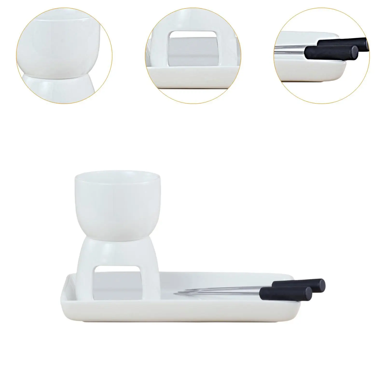 4 Pieces Chocolate Fondue Pot Set Chocolate Melter Snack Cookware Melting Mug Dinner Candy Dining Butter Melt Pot Fondue Set