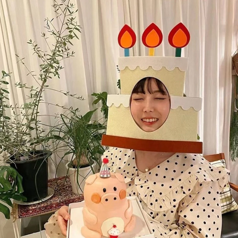 재미있는 생일 파티 용품, 인스 펠트 생일 모자, 밧줄이 달린 창의적인 파티 모자, 어린이 파티 모자, 파티 사진 소품