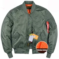 Winter Men's Bomber Jacket Thicken Warm Outerwear Outdoor Baseball Uniform Coat Large Size for Male 1