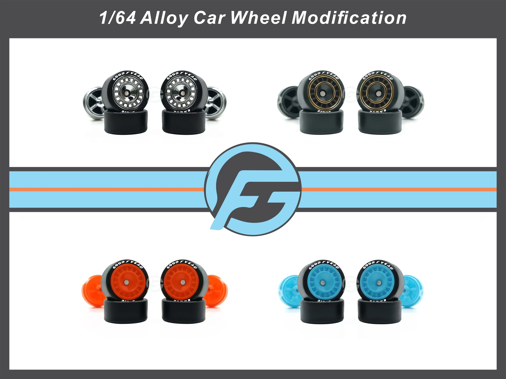 FANSGUY Toy Wheels 1Set 1/64 11.2mm Detachable Smooth Tires MMS-G/GP Series for HW