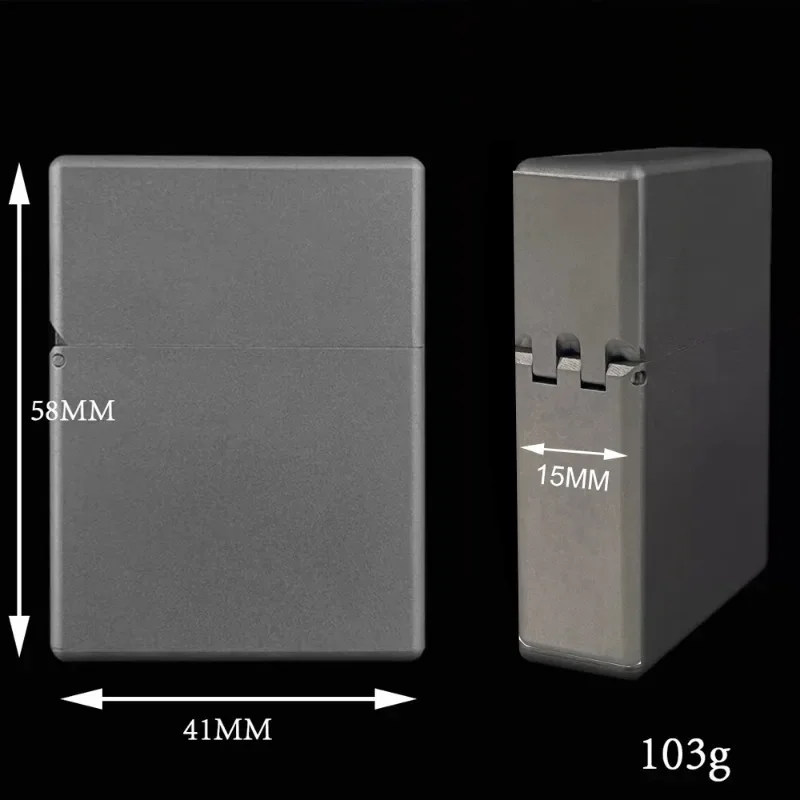 Titanium Shell Windproof and Waterproof Lighter with Brass Insert - Durable Gift