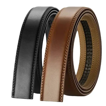 Ceinture en cuir véritable pour homme, ceinture de luxe, peau de vache, environnement sans structure, noir, marron