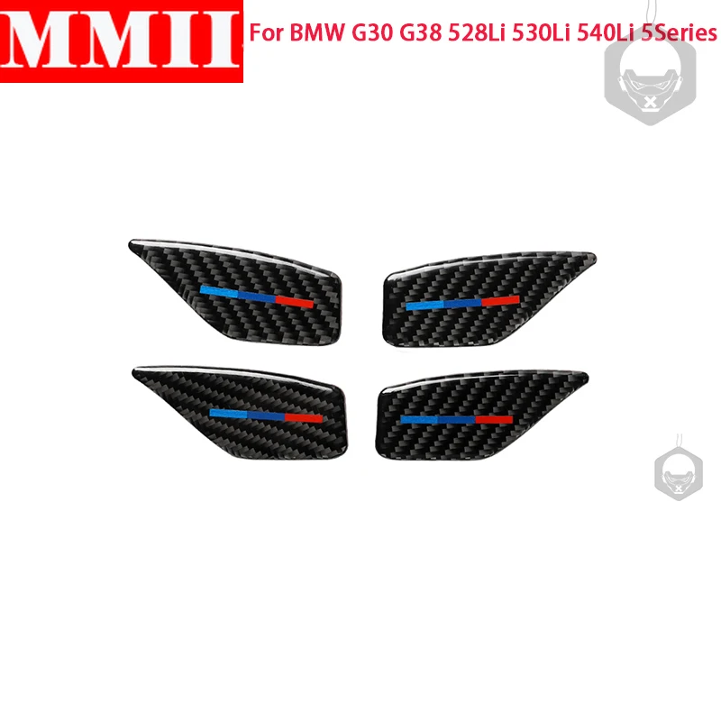 

Наклейка из натурального углеродного волокна, ручка для двери автомобиля, украшение для двери, чаши, рамка, Накладка для BMW G30 5 серии 2018, аксе...