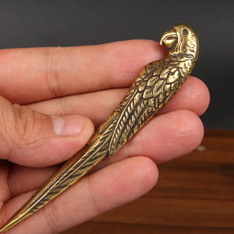 The Parrot Tea Knife Brass Small Place Television Cabinet Wine Accessories Brass Handicrafts Gifts Can Be Customized