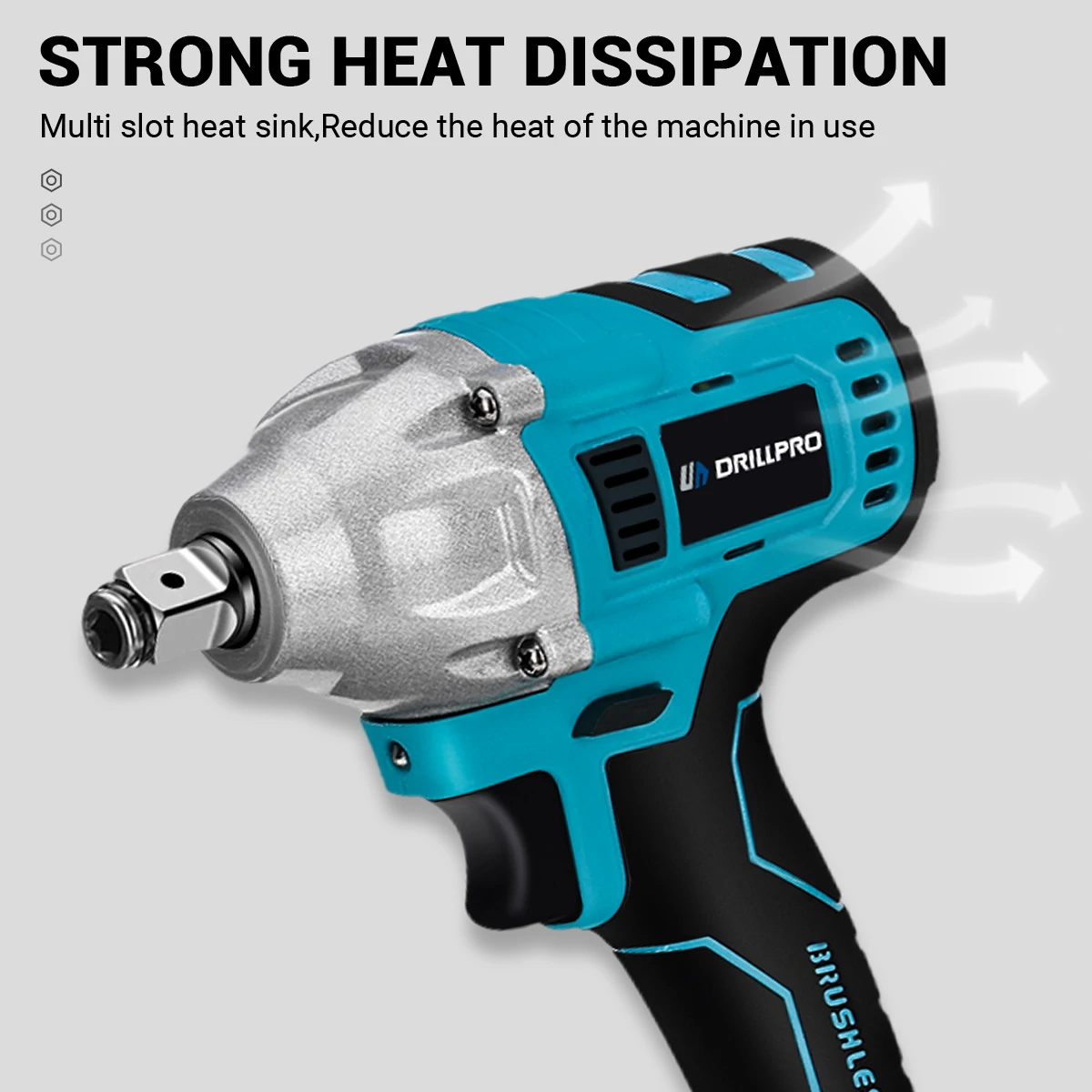 Drillpro Electric Power Tool Set 800N.M Electric Wrench Rotary Hammer 13mm Power Drill 125mm Angle Grinder For Mak 18V