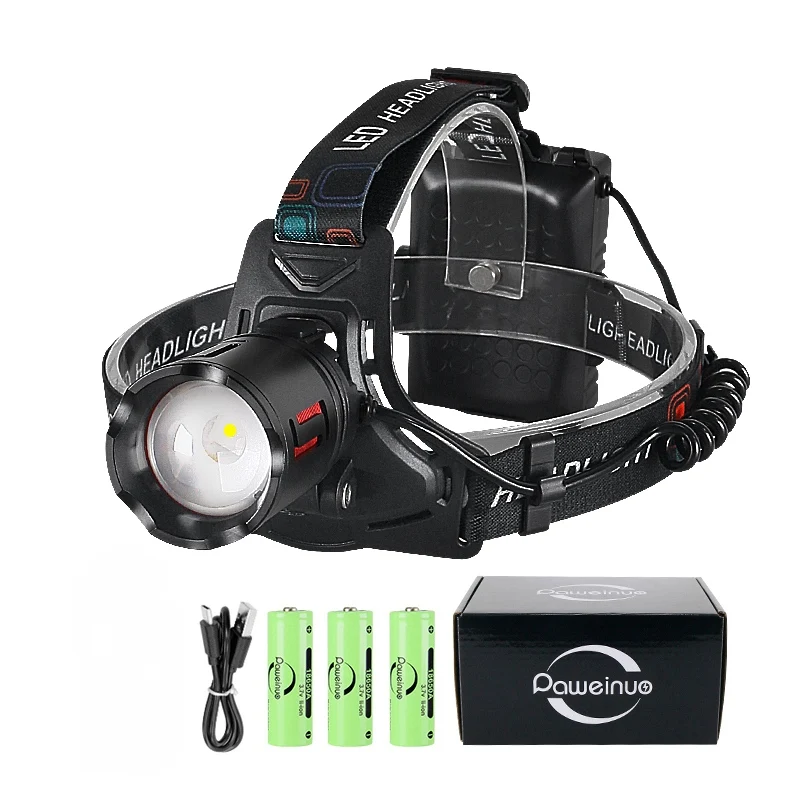 Description Picture 2 of item1000000LM Ultra Powerful Headlamp USB Rechargeable Head Flashlight Lighting 2000M Zoom Headlight LED Head Lamp Fishing Lantern