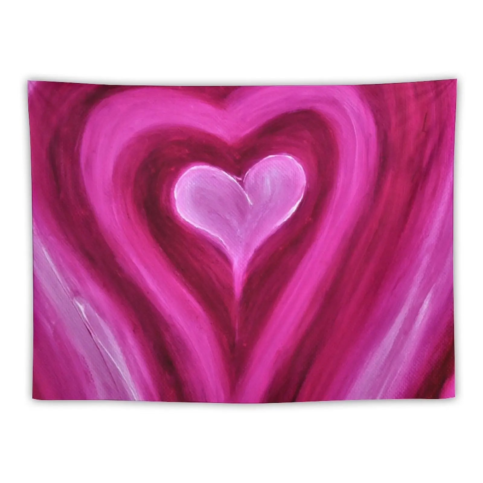New Healing Heart - Pink Heart oil Painting Tapestry Wallpapers Home Decor Tapestry For Bedroom Wall Tapestry