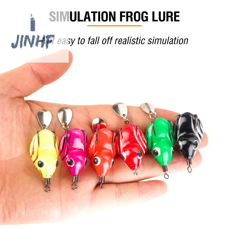 Thailandia Wind Mini Frog Soft Muslimah Fishing Lure Hit Black Thunder Frog Con Paillettes Noise Road Runner Lure