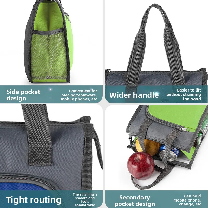 Hot Selling Thermal Insulated Bag Oxford Cloth Handheld Lunch Bag Picnic Meal Box Carrier