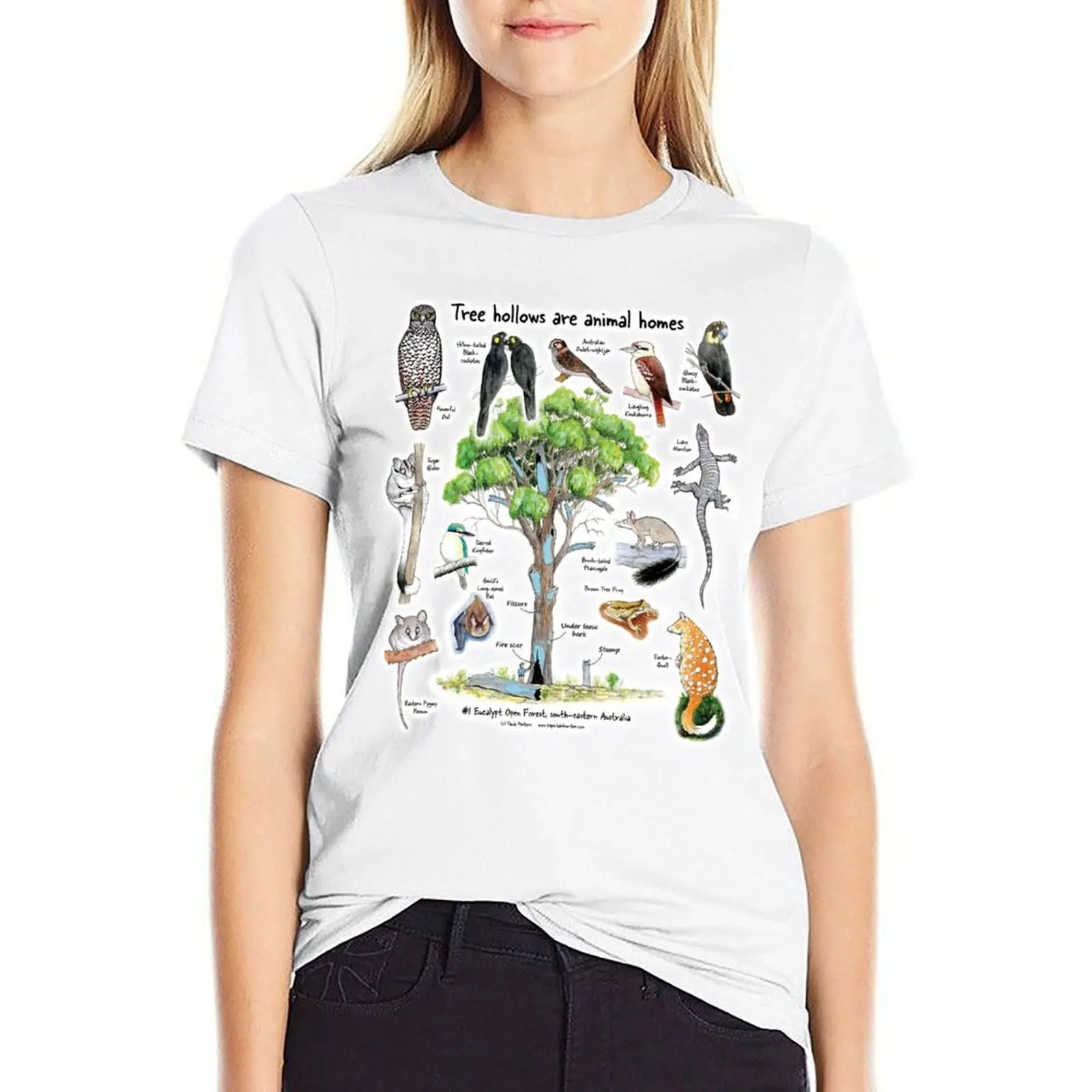 

Tree hollows are animal homes: #1 (simplified design) T-shirt cute tops summer clothes korean fashion workout shirts for Women