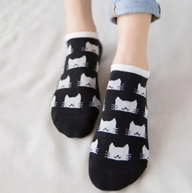 5 Paar Damen- und Mädchen-Socken aus Baumwolle mit niedlichen Cartoon-Motiv, kurze Sommer-Söckchen – Detail 16