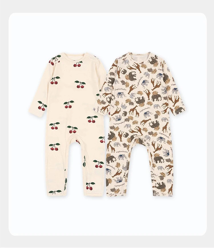 Ircomll Bodys und Einteiler für Kleinkinder, Mädchen und Jungen, langärmlig, mit Muster bedruckt, Kleinkind-Kleidung, Herbst-Overalls, Outfits – Detail 3