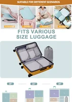 Breathable Mesh Travel Essentials, Packaging Cube, Hand Luggage Organizer, Compression Packaging, Lightweight, 8Pcs Set, 0280A 2