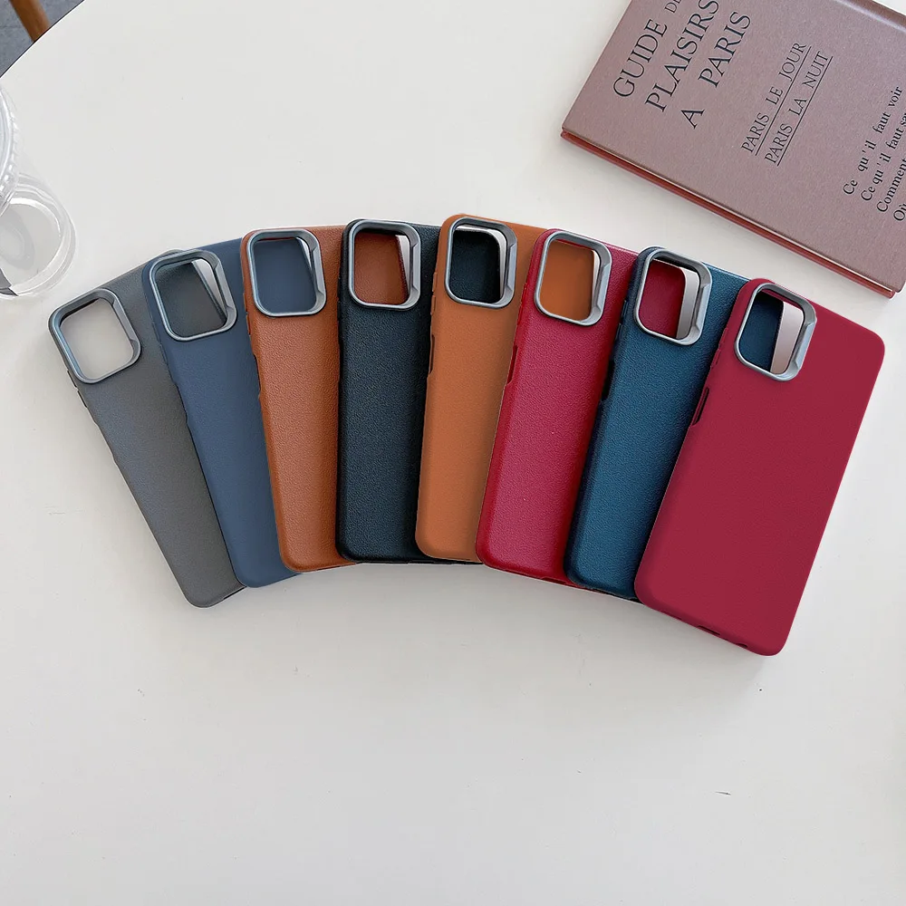 Luxury Leather Shockproof Phone Case with Camera Protection Cover