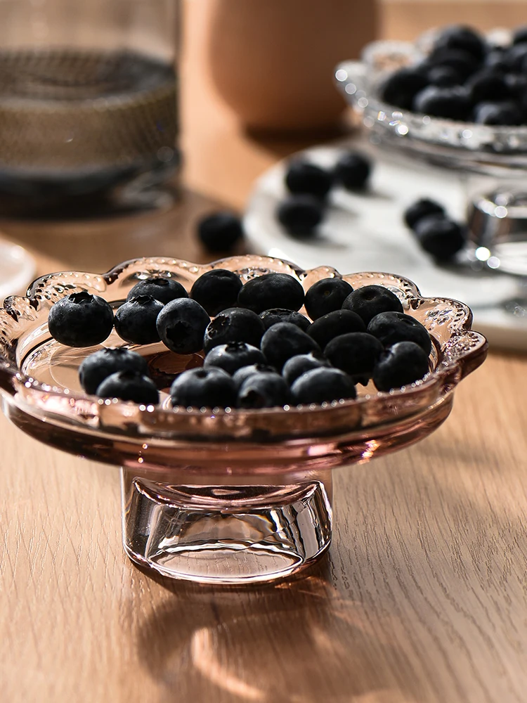 Vintage Transparent Glass Dessert Plate, Jewelry Display Storage Trays, Lace Candle Holder, Home Decoration, Photography Prop - Image 5