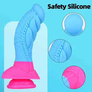 Realistic Dildos Medical Silicone Dragon Dildos Sex Toys for Women Huge Penis Female Strap on Suction Dildo Cup Adult Toys 4