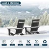 Modern Adirondack Chairs Set of 4,Weather Resistant with Cup Holder Oversize Plastic Fire Pit Chairs Plastic Outdoor Chair 2