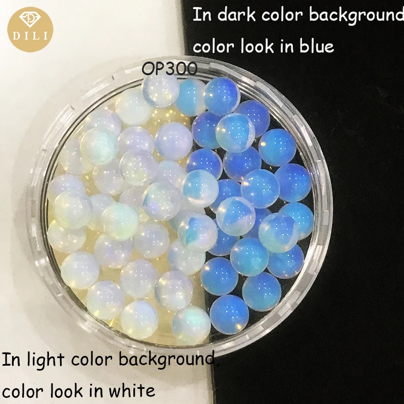 OLP300 Blue Fire 3mm~10mm Lab Created Ball Cut Aurora Opal Beads, Nebula Sphere Opal Oparex