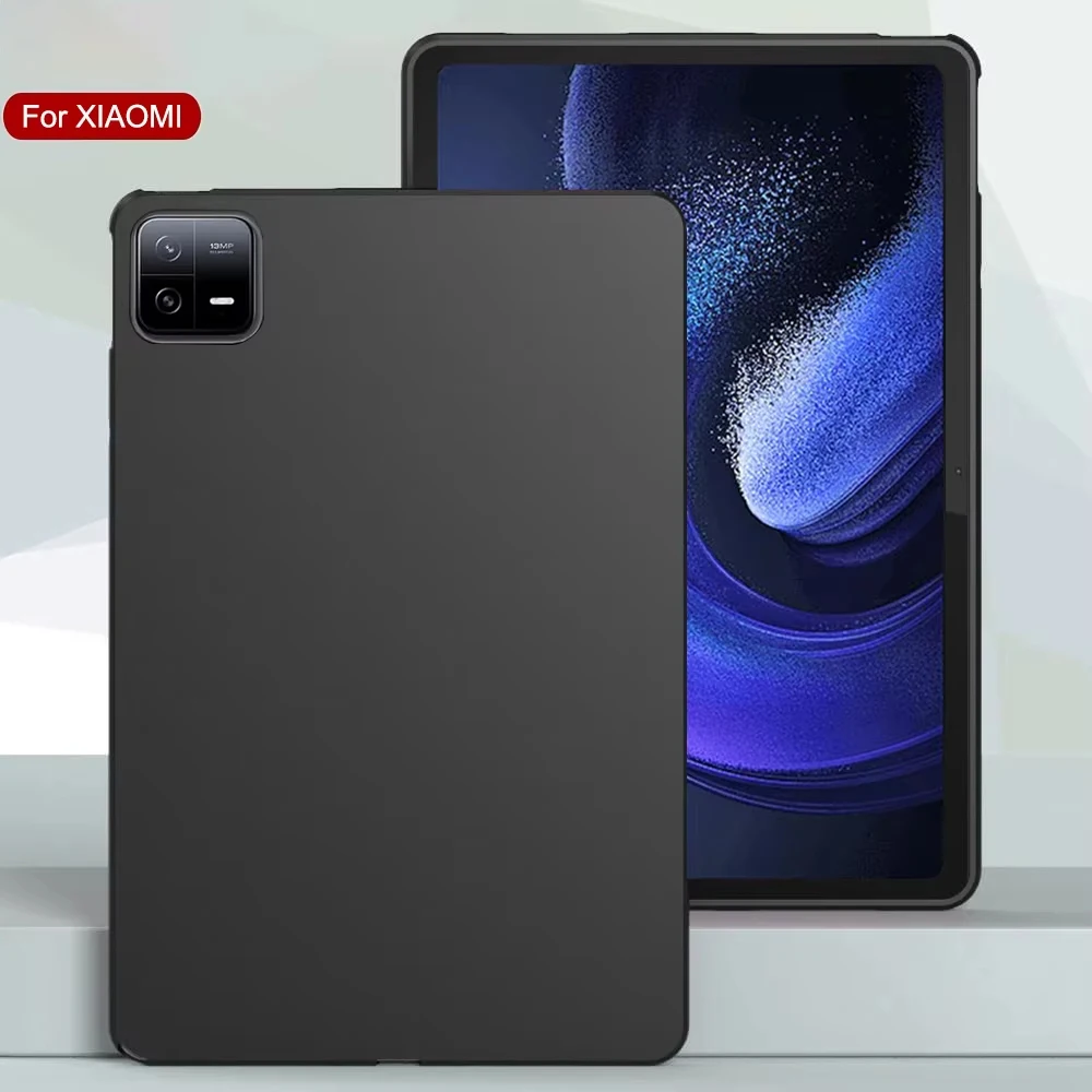 Black Soft Silicone Tablet Case - Durable TPU Back Cover