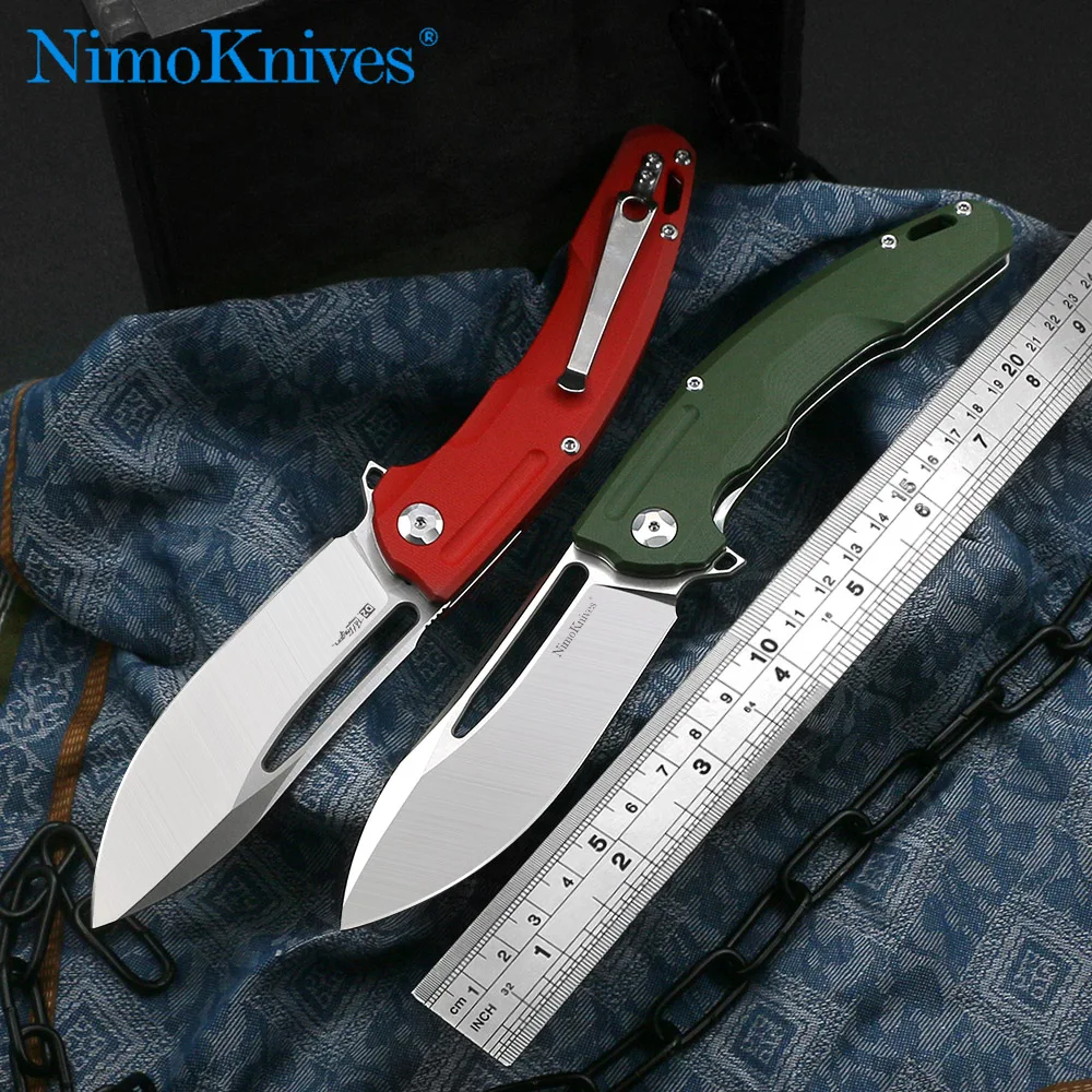 

Nimoknives & Fatdragon Heavy Duty Camping Self-Defense Quick-Open Folding Knife D2 Blade G10 Handle EDC Multifunctional Tool