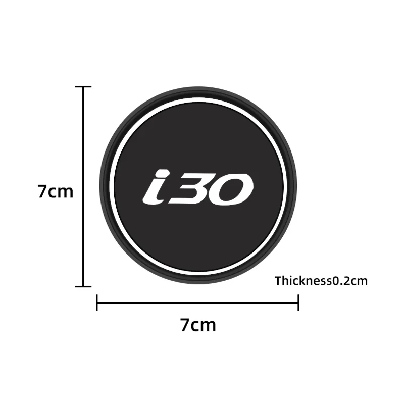 2pcs Non-slip Car Cup Holder Insert Coasters Pads for Hyundai ix35 i30 Car Bottle Holder Coaster Auto Interior Cup Mat