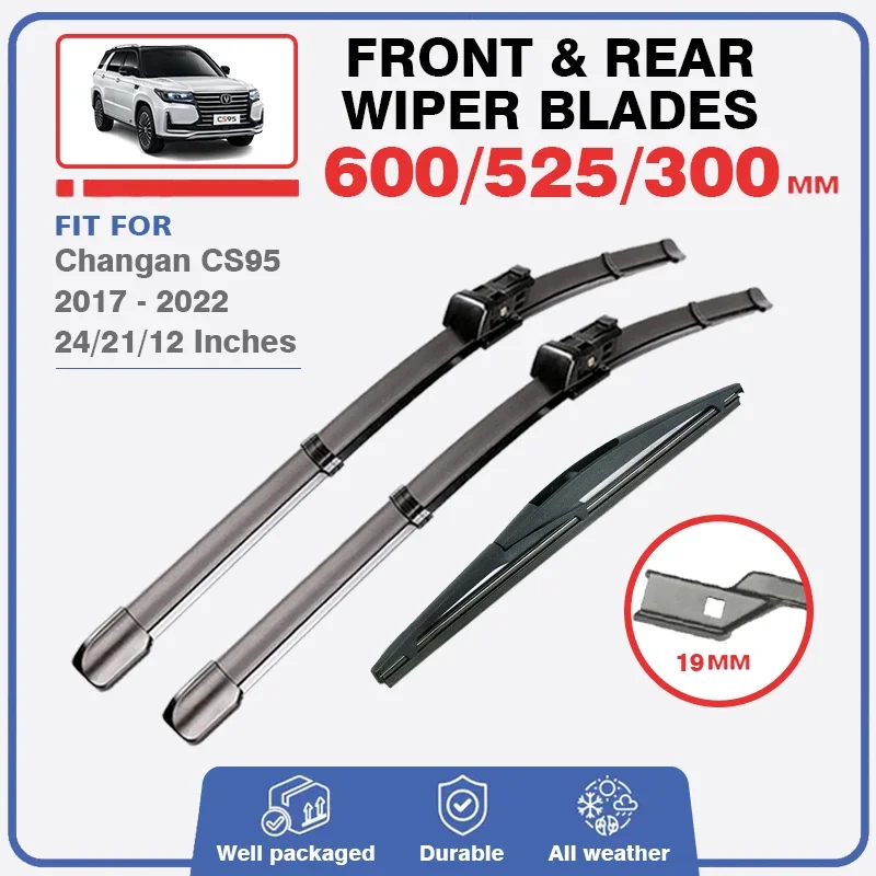 Vorne Hinten Wischer Klingen Set Für Changan CS95 2017 - 2022 Windschutzscheibe Windschutz Pinsel Zubehör Gummi Minen 2018 2019 2020
