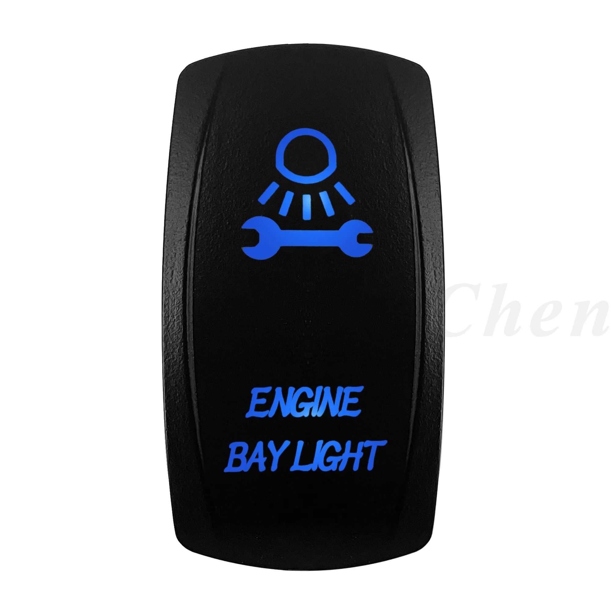 12V 20A Blue LED Waterproof Laser Rocker Switch - IP68 Rated