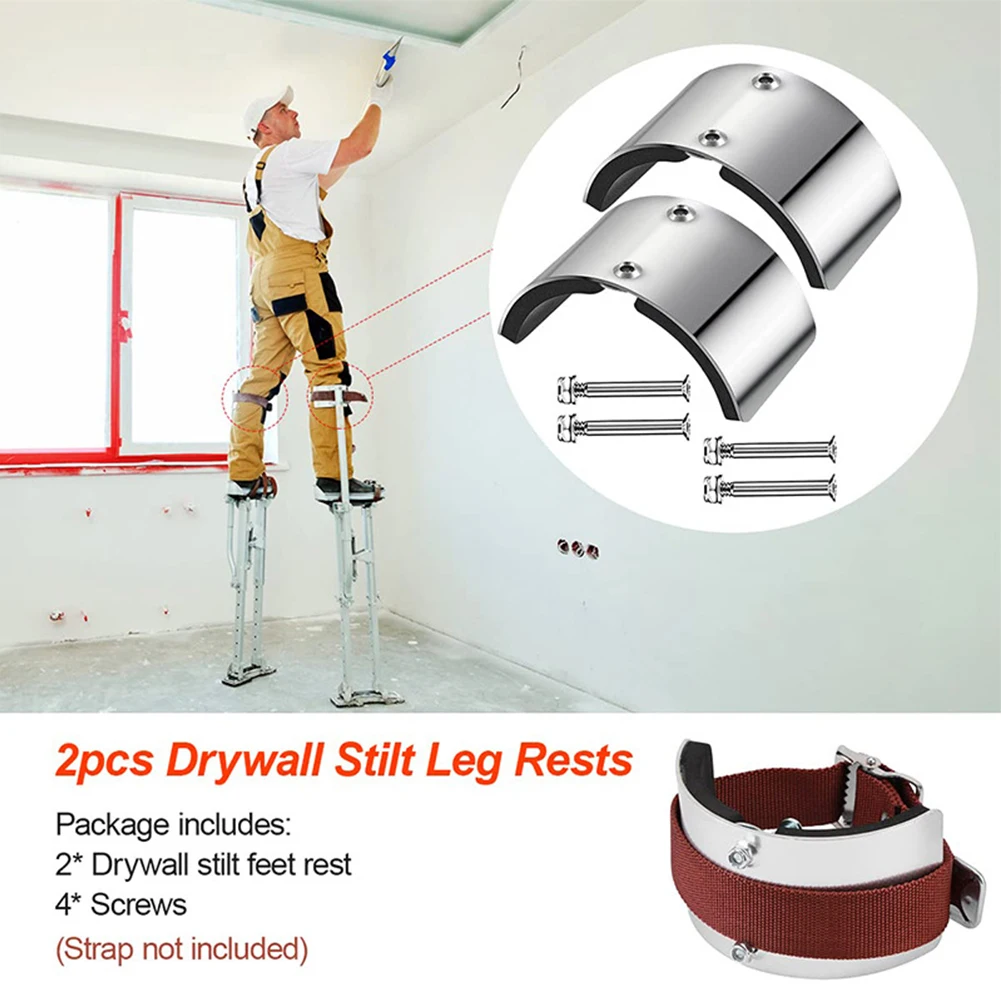 2pcs Drywall Stilt Replacement Aluminium Alloy Drywall Stilt Curved Plate For Home Improvements Drywall Stilt Leg Accessories