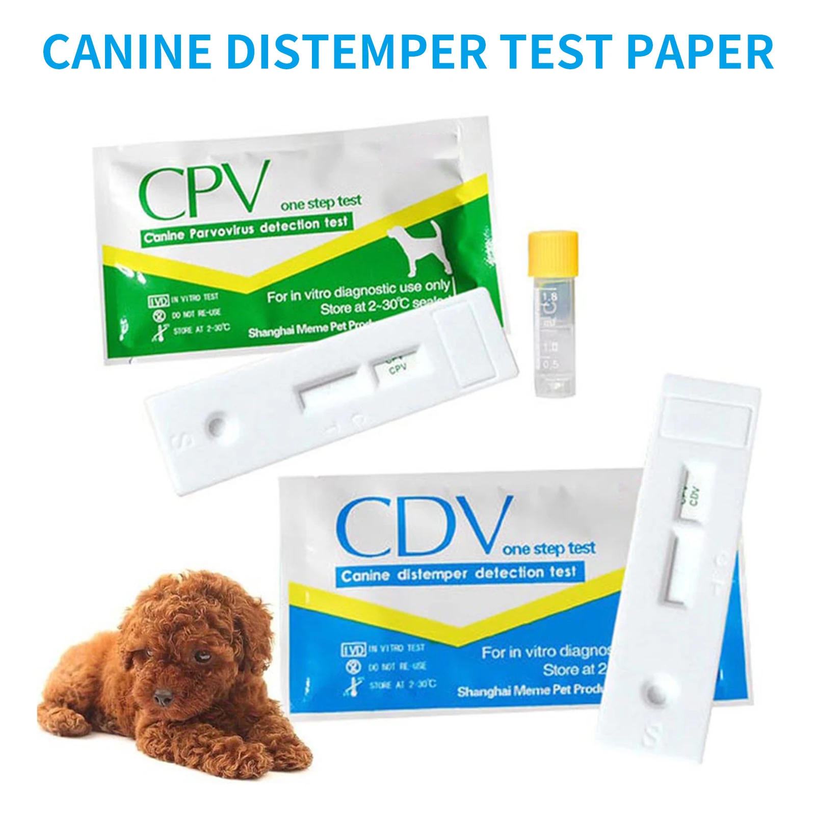 Canine Distemper Adeno Test Kit Canine Distemper Test Kit Worm and Parvo for Pet Early Detection of Intestinal Parasites