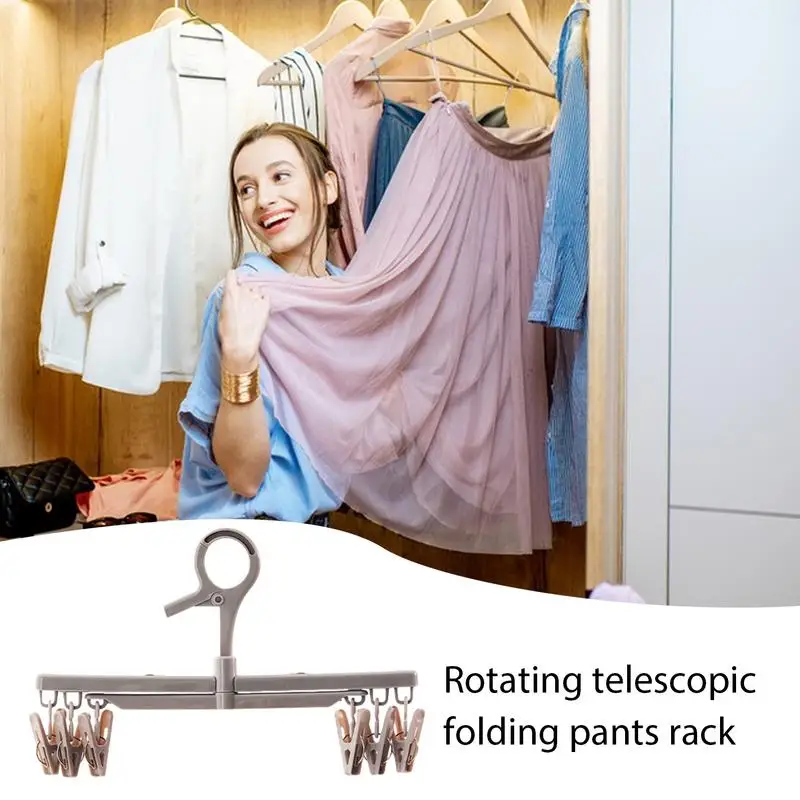 

Rotatable Clothes Drying Rack Sock Drying Rack Underwear Telescopic Sock Hanger With Clips Clothes Dryer Home Storage Supplies