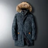 Mens Coat High Quality Thermal Down Jacket Thick Puffer Jacket Overcoat Men's Winter Parka Men 90% White Duck Down Removable Cap 1