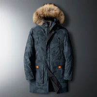 Mens Coat High Quality Thermal Down Jacket Thick Puffer Jacket Overcoat Men's Winter Parka Men 90% White Duck Down Removable Cap 1