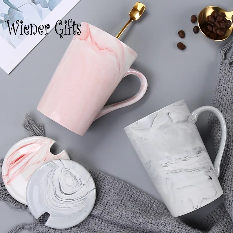 

Creative Personality Cup Ceramic Mug with Lid Spoon Girl Nordic Ins Simple Couple A Pair of Coffee Cups Desk Decor
