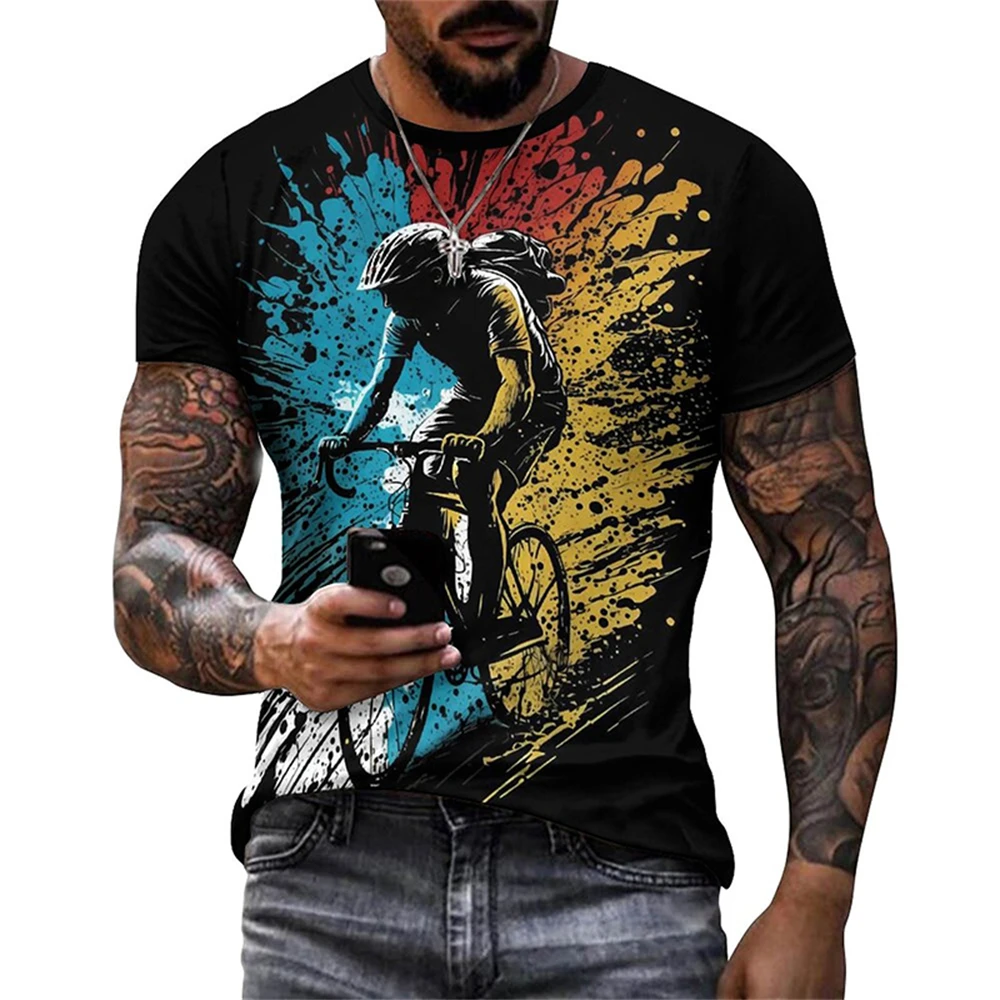 3D Printed Bicycle T-Shirt for Men Clothing Vintage Bike Graphic T Shirt Gym Sport Tops Tee Streetwear Men Clothes Short Sleeve 3d printed t shirts