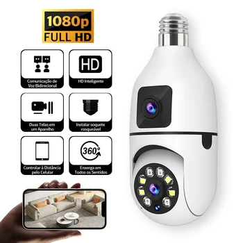Bulb WIFI Camera Dual Lens Security Video Indoor Surveillance Human Tracking Wireless Two-way Audio Cameras Color Night Vision 1