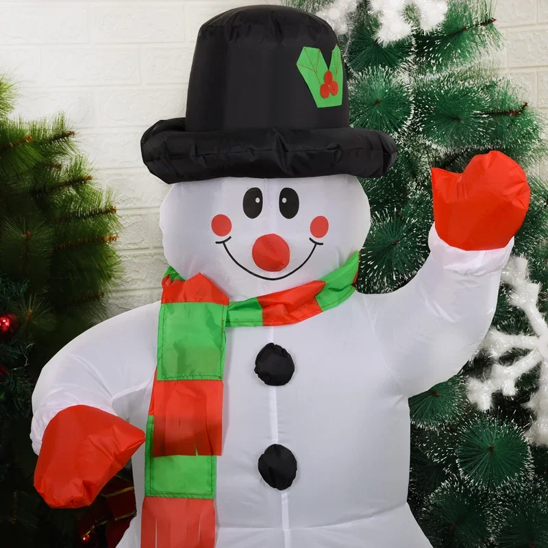 Christmas Inflatable Snowman with Colorful Rotating LED Lights Blow Up Snowman Outdoor Lawn Yard Garden Xmas Holiday Decorations 5