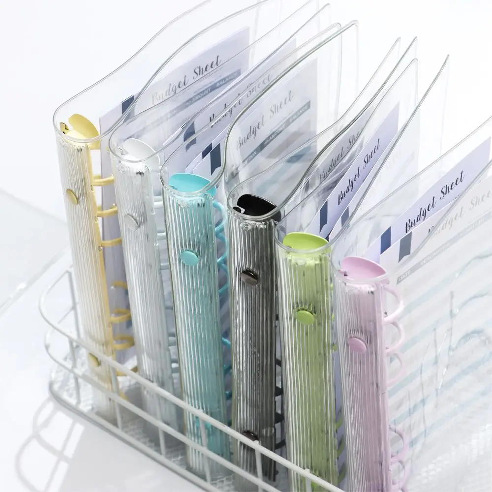 Notebook Cover A5 A6 Transparent PVC Loose-Leaf 6 Ring Binder Diary Journal Planner School Stationery notebook cover