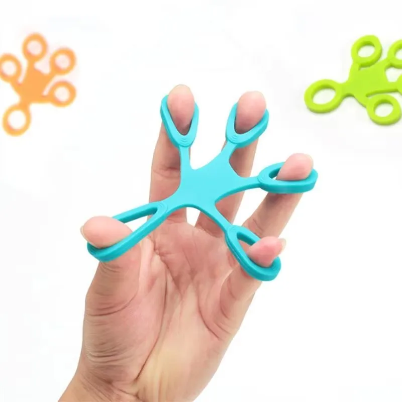 Finger Sensory Fidget Toy Grip Silicone Ring Exerciser Antistress Resistance Band Fitness Stretcher 3 Levels For Autism ADHD