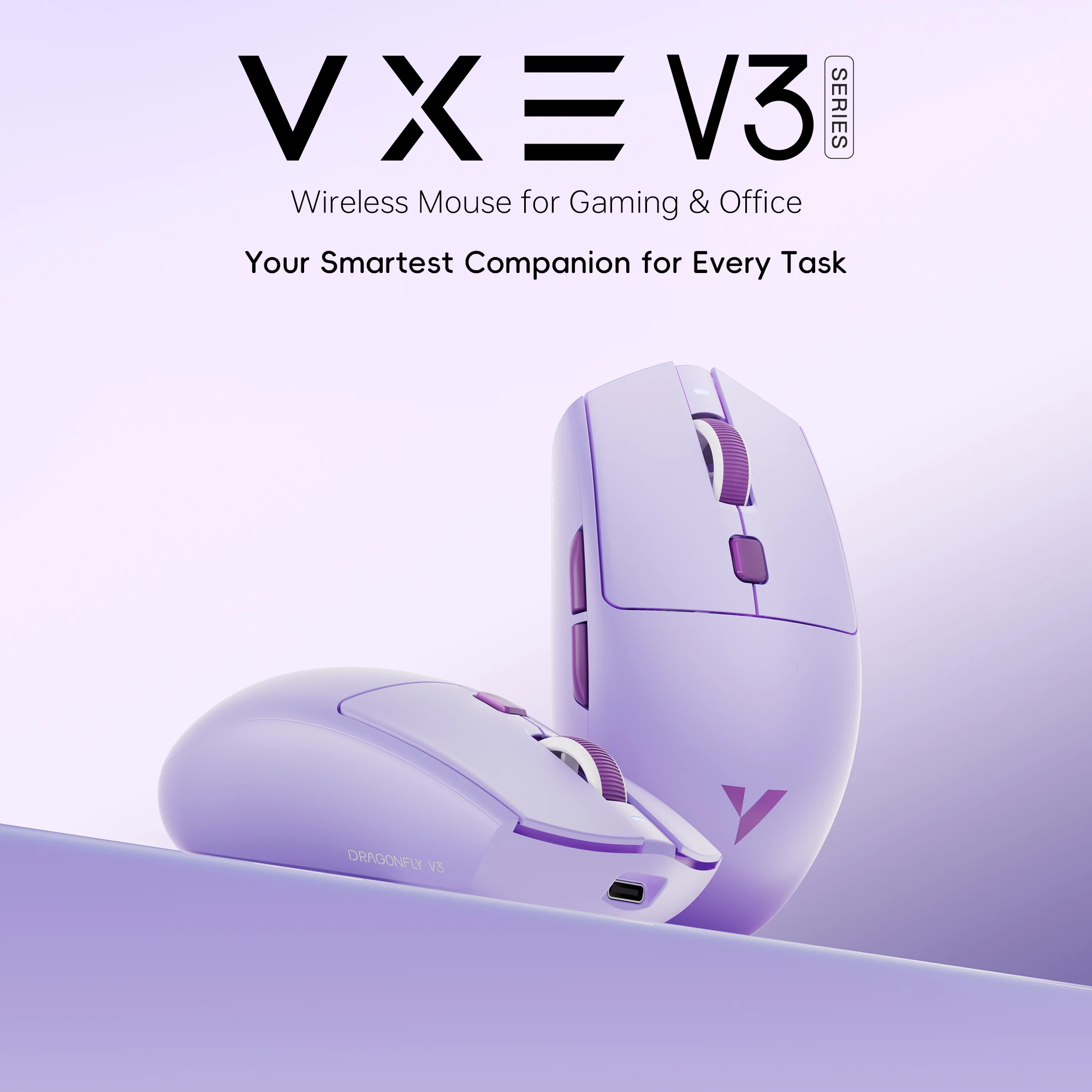 VXE 드래곤플라이 V3 시리즈 무선 게이밍 마우스 PAW3395SE V3 PRO 커스텀 e스포츠 FPS 마우스 충전식 경량 마우스