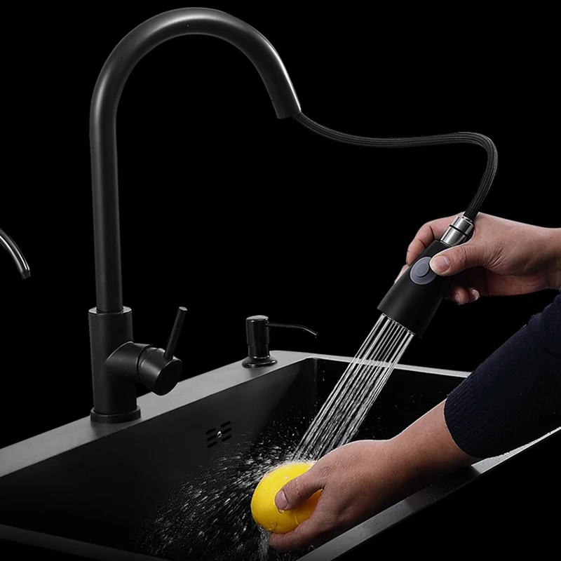 Kitchen Sink Black Nano-Sink Single-Slot Household Hand-Washing Basin Kitchen Large 304 Stainless Steel Sink Sink Bowl 4