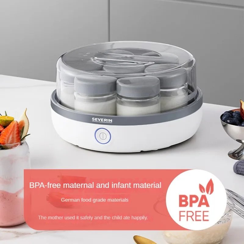 7-in-1 Yogurt Maker with 7 Glass Jars Separated Inner Constant Temperature Portability for Homemade Yogurt and Sweet Rice Wine