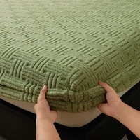 new plush mattress cover for bed,stretch soft material fitted sheet, keep warm,dust protector,machine washable 90X200,180X200 2