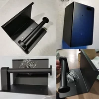 Aluminum Alloy Toilet Paper Holder Shelf With Tray Bathroom Accessories Kitchen Wall Hanging Punch-Free Toilet Paper Roll Holder 3