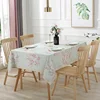 bao2637 Peach Blossom Pattern Tablecloth Lace Rectangular Tea Table Cloth Home Use  Dining Tablecloth 4