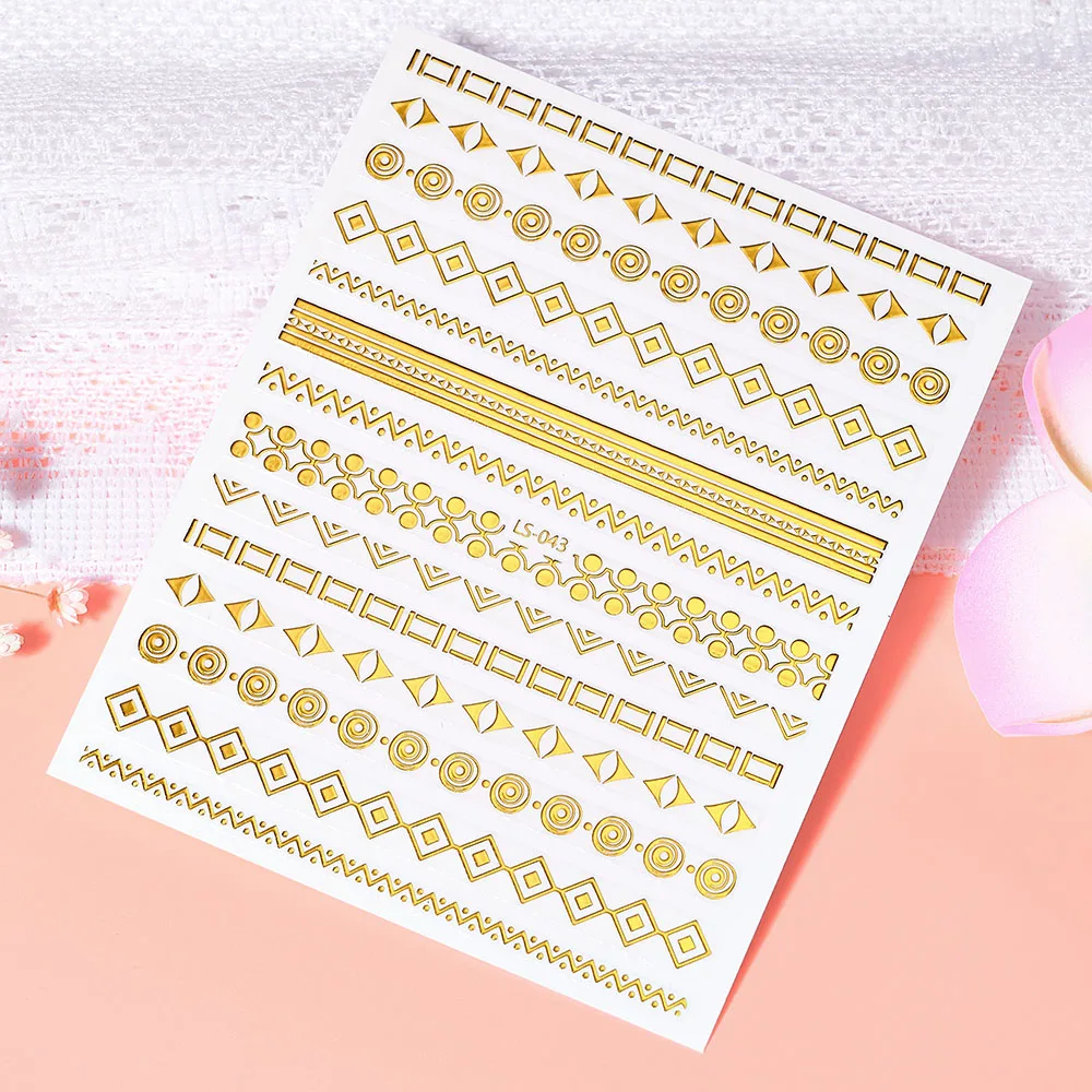 1 Pc Nail Strip Stickers Black/Gold/Rose Gold/Silver Metal Strip Tape Nail Art Adhesive DIY Foil Tips Nail Sticker Decals NK11