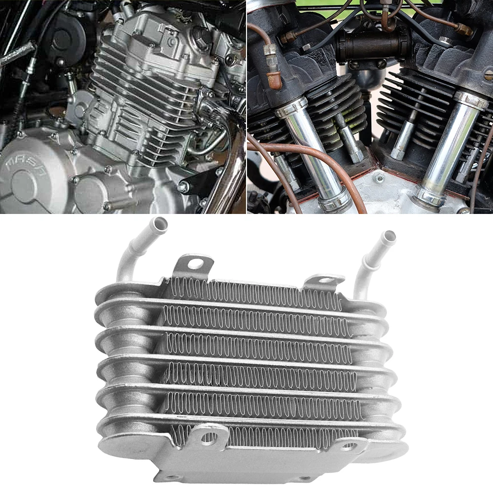 

Universal Racing car and Motorcycle Engine Small Fuel Oil Cooler silver 8mm SO-01