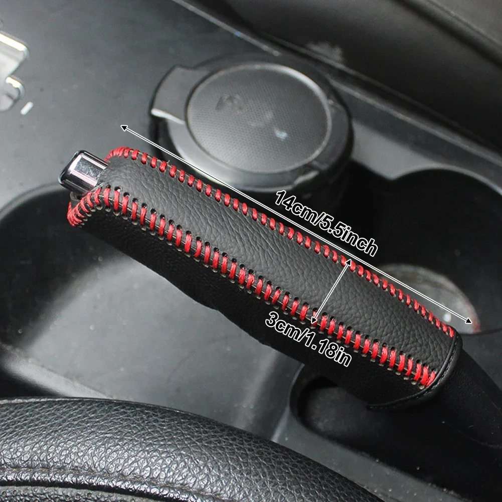 Car Gears Handbrake Cover PU Leather Shift Lever Cover Four season Anti-Skid Handbrake Protection