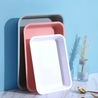 Plastic Rectangular Deepening Tray Deli Dish Bread Plate Breakfast Tray Multifunctional Cup Sundries Storage Kitchen Supplies 1