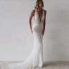 Sexy V-Neck Wedding Dresses Sleeveless Mermaid Lace Appliques Floor Length Exquisite Robes Vestidos De Novia 2025 Customized 1